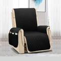 Classic Machine-Washable, Dryer-Safe Furniture Protector Couch Cover With Side Pockets & Back Straps (+2-In-1 Reversible Colors!)
