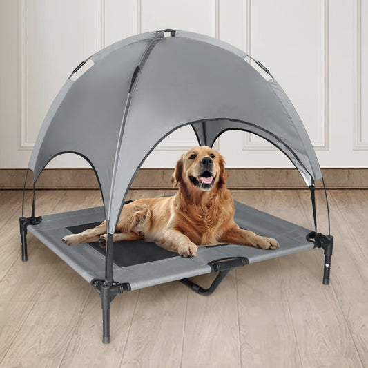 NEW Cooling Elevated Dog Bed With Shade Canopy (+FREE Carrying Case!)