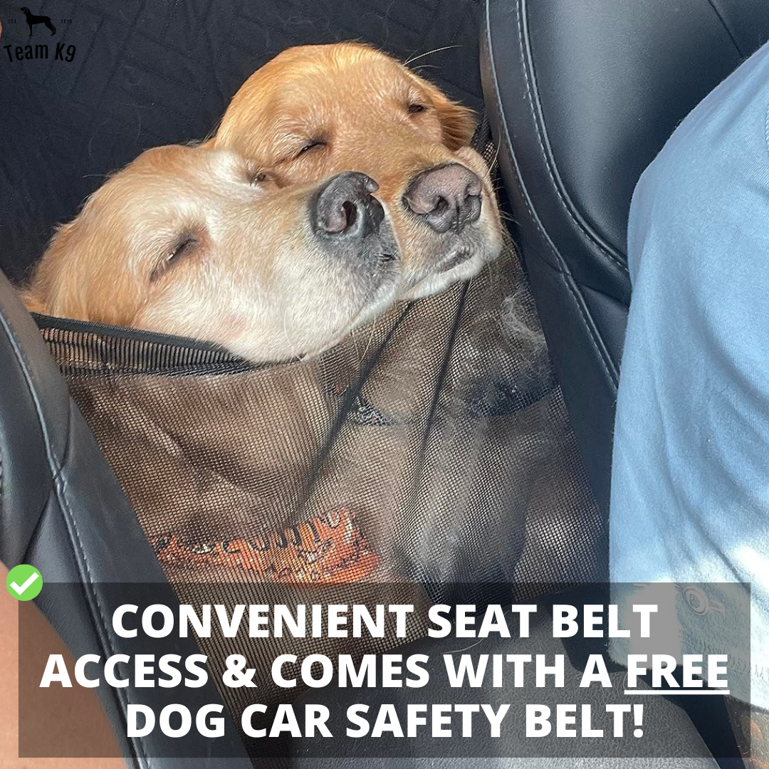 NEW Waterproof Hard Bottom Car & Truck Seat Foldable Hammock Cover With Storage Pockets, Side Flaps, Headrest Straps, Seat Anchors, & Mesh Window (+FREE SAFETY BELT!)