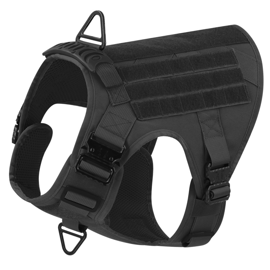 NEW All Metal Team K9 Tactical No-Pull Dog Harness with 4 Metal Buckles & Reinforced Front V-Ring