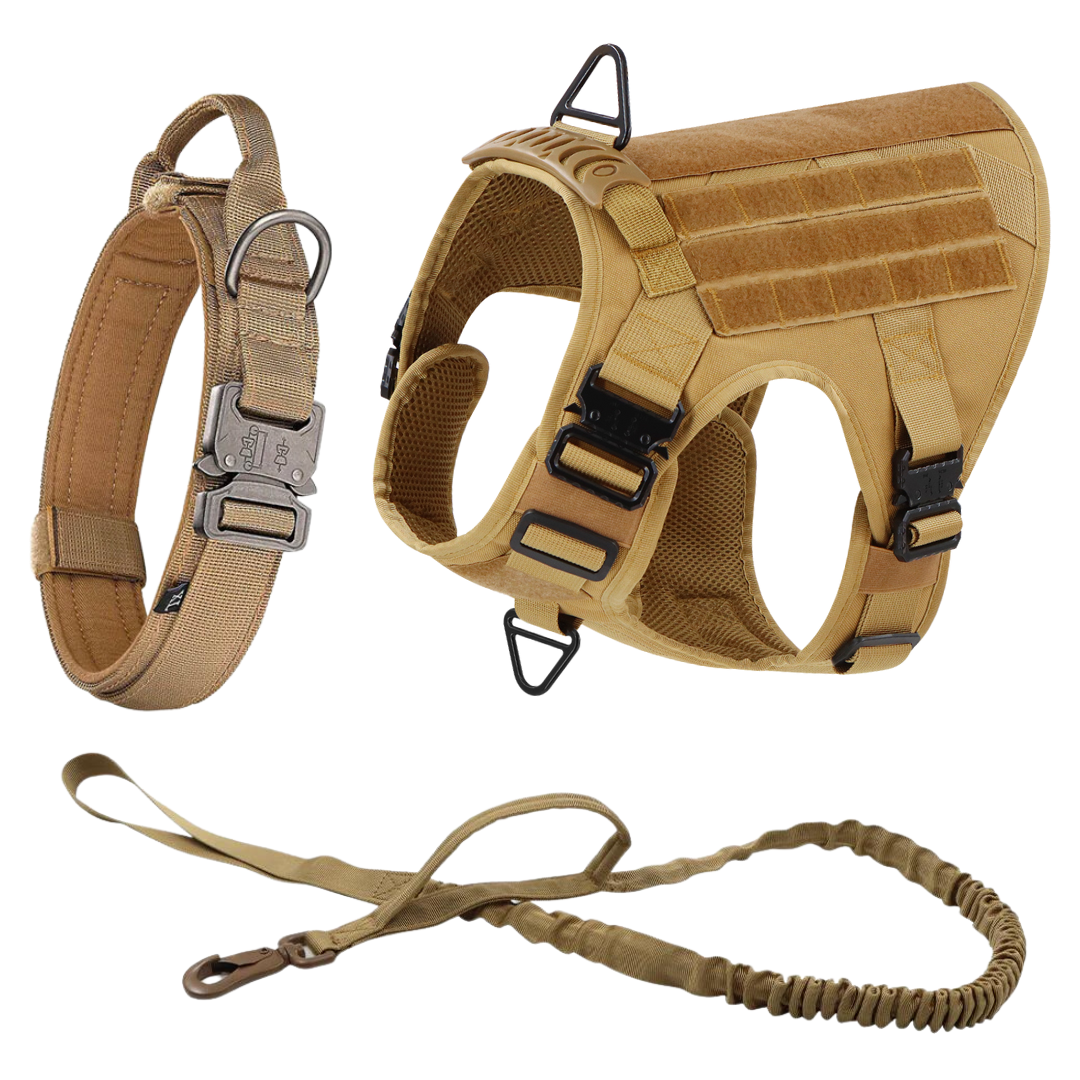 NEW All Metal Team K9 Tactical No-Pull Dog Harness with 4 Metal Buckles & Reinforced Front D-Ring
