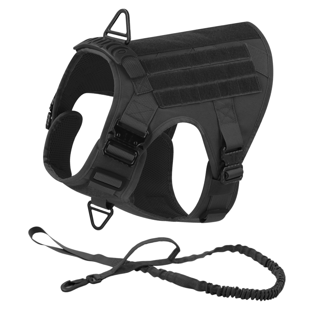 NEW All Metal Team K9 Tactical No-Pull Dog Harness with 4 Metal Buckles & Reinforced Front D-Ring