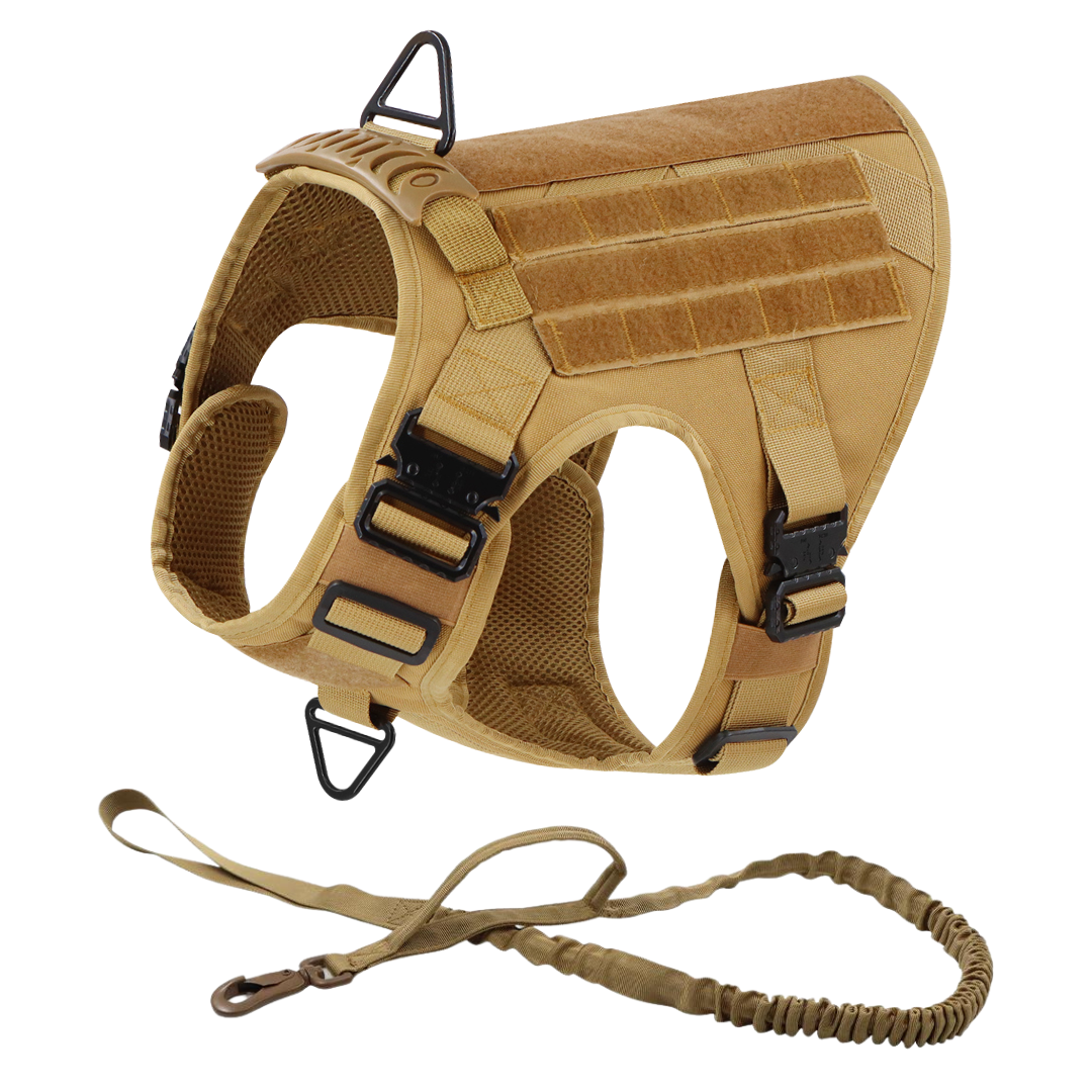 NEW All Metal Team K9 Tactical No-Pull Dog Harness with 4 Metal Buckles & Reinforced Front D-Ring