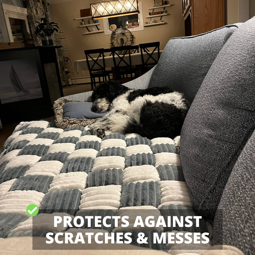 NEW 2-in-1 Furniture Protector & Dog Bed Couch Cover with Thick Orthopedic Padding, Non-Slip Grip, Scratch-Resistant Surface & Machine-Washable Fabric