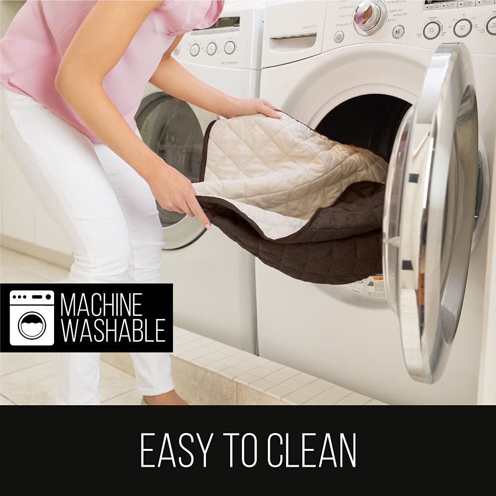 Classic Machine-Washable, Dryer-Safe Furniture Protector Couch Cover With Side Pockets & Back Straps (+2-In-1 Reversible Colors!)