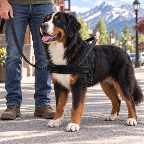 Bernese Mountain Dog in an extra-large lightweight harness