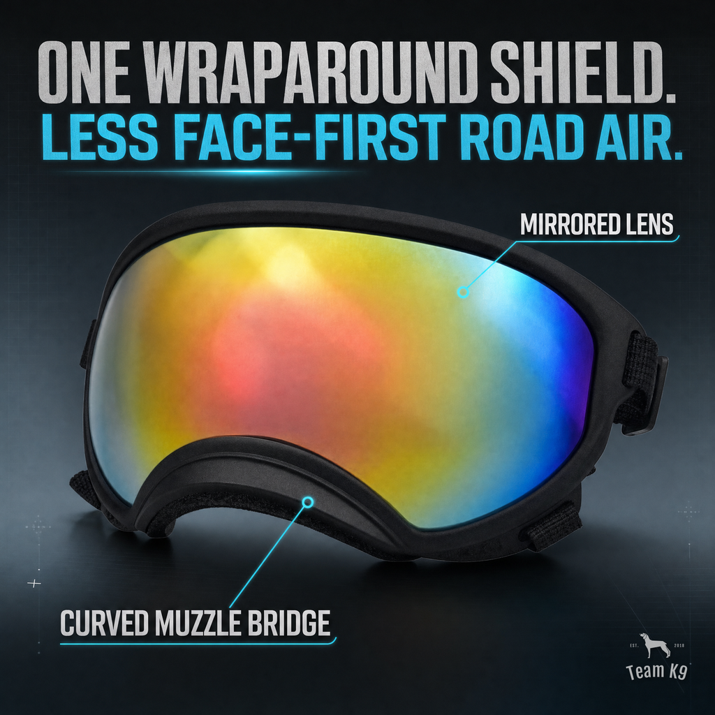 TK9 Swipe Story tk9-pdp-swipe-story-20260716 | dog-goggles | 02 | One wraparound shield