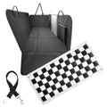 NEW Waterproof Hard Bottom Car & Truck Seat Foldable Hammock Cover With Storage Pockets, Side Flaps, Headrest Straps, Seat Anchors, & Mesh Window (+FREE SAFETY BELT!)