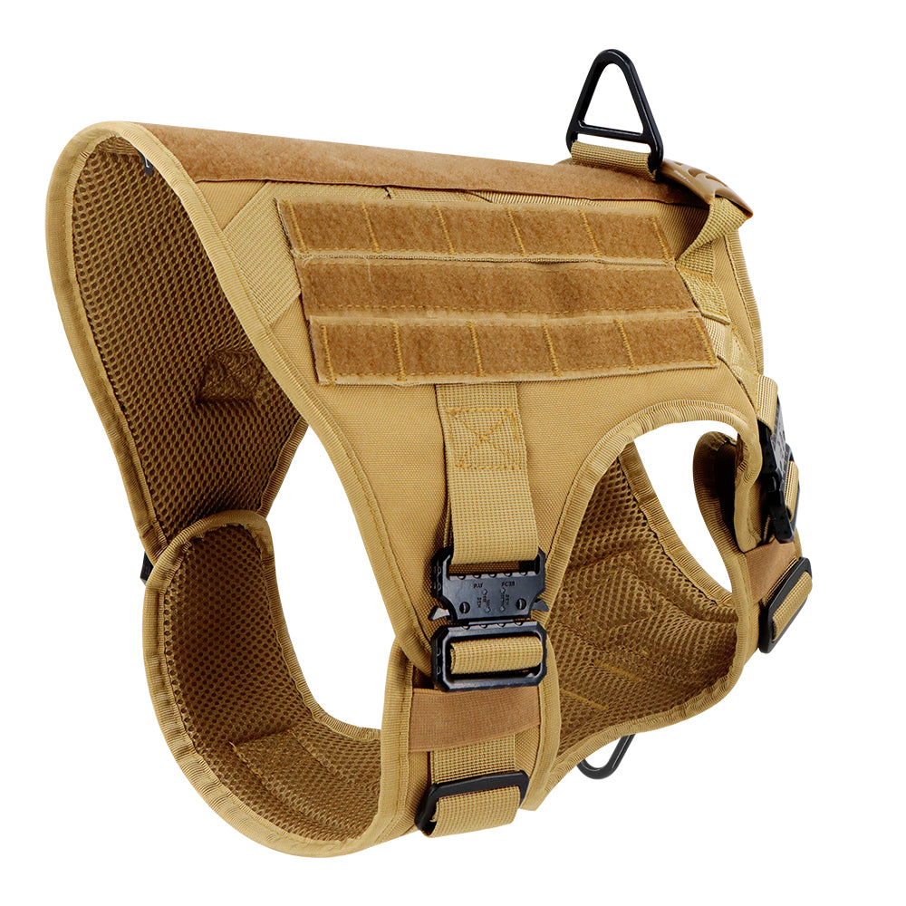 NEW All Metal Team K9 Tactical No-Pull Dog Harness with 4 Metal Buckles & Reinforced Front V-Ring