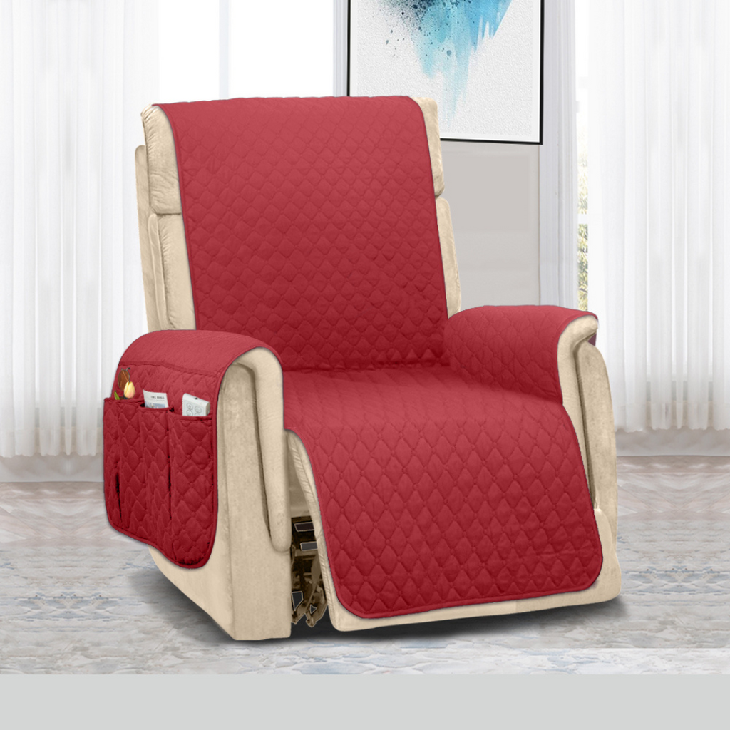 Classic Machine-Washable, Dryer-Safe Furniture Protector Couch Cover With Side Pockets & Back Straps (+2-In-1 Reversible Colors!)