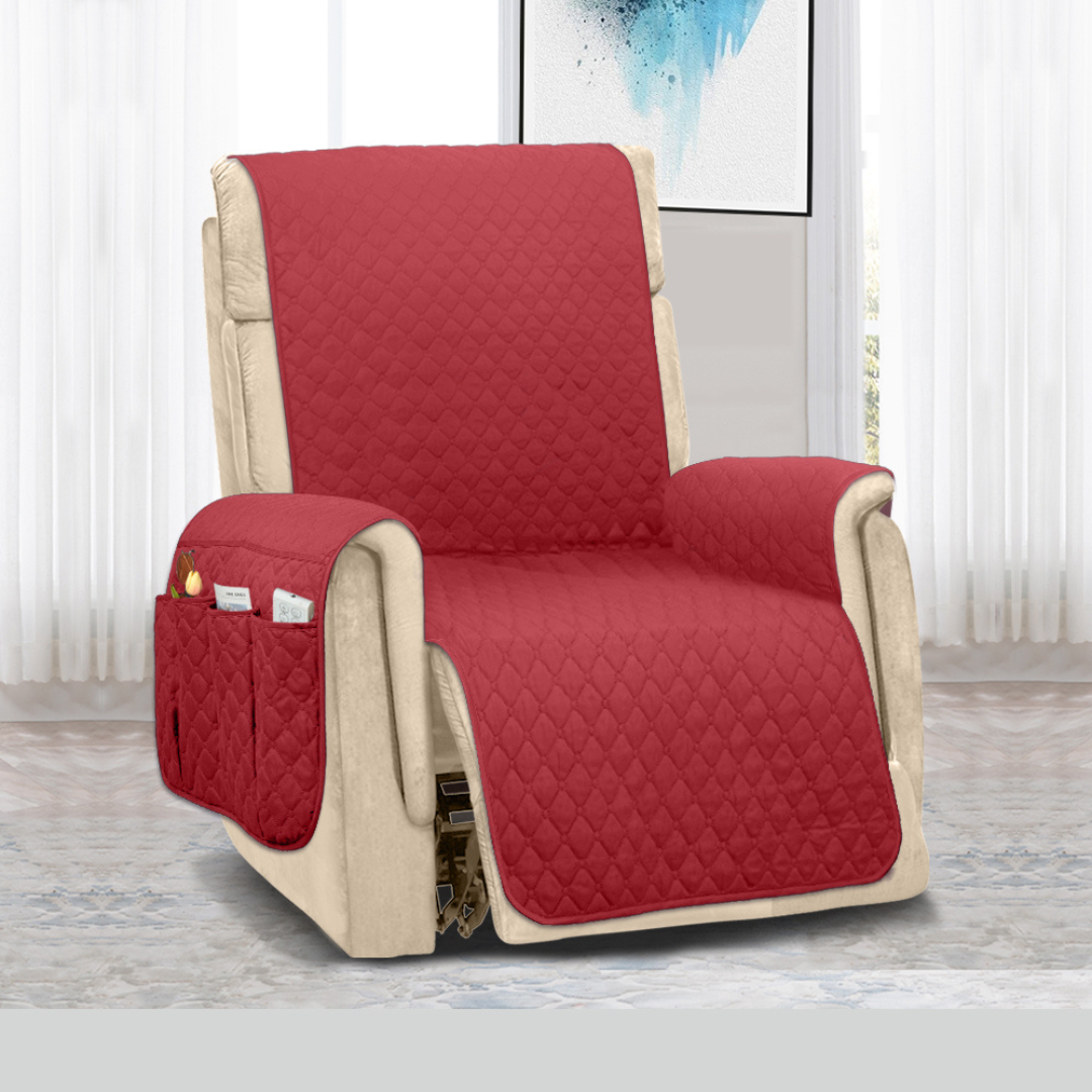 Classic Machine-Washable, Dryer-Safe Furniture Protector Couch Cover With Side Pockets & Back Straps (+2-In-1 Reversible Colors!)