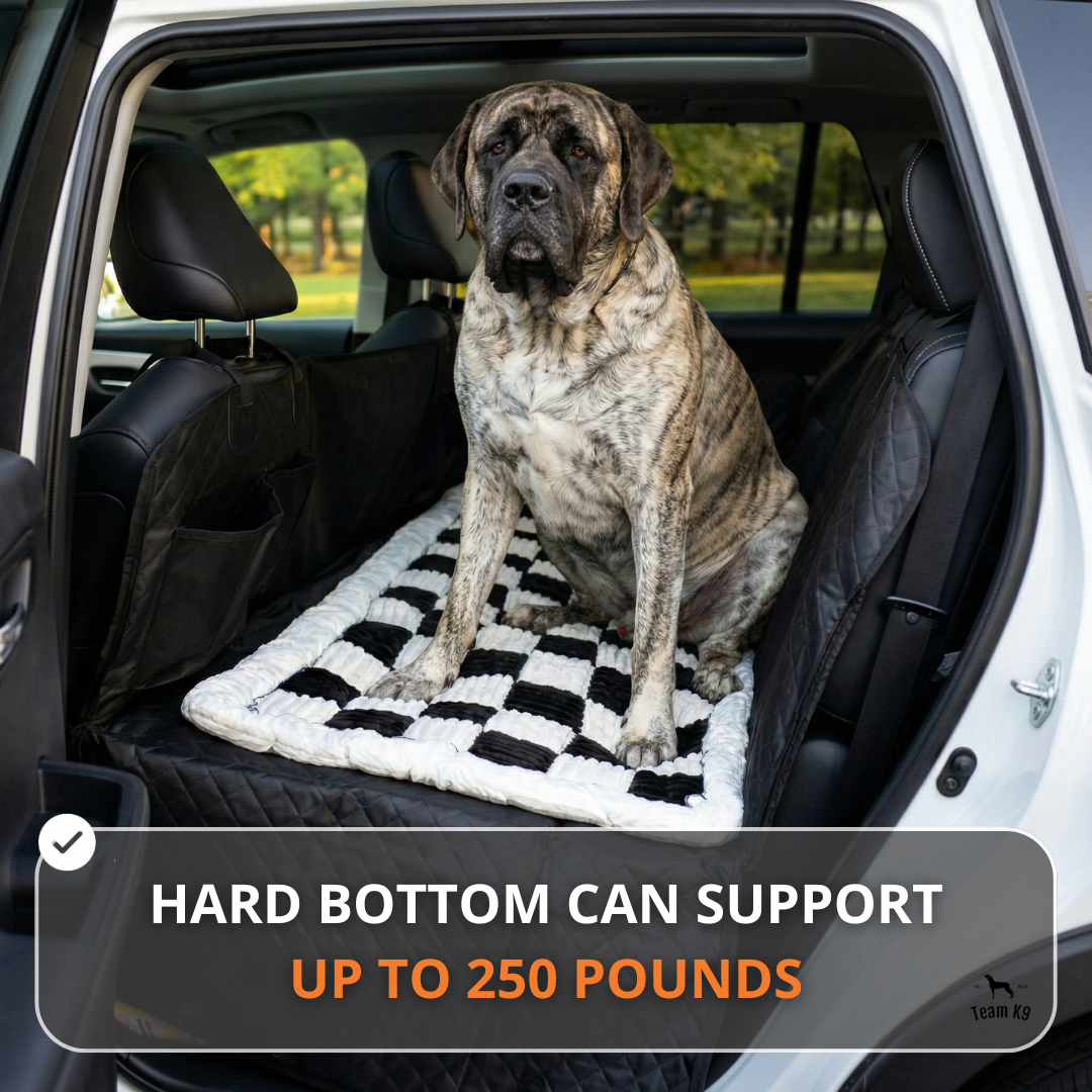 NEW Waterproof Hard Bottom Car & Truck Seat Foldable Hammock Cover With Storage Pockets, Side Flaps, Headrest Straps, Seat Anchors, & Mesh Window (+FREE SAFETY BELT!)