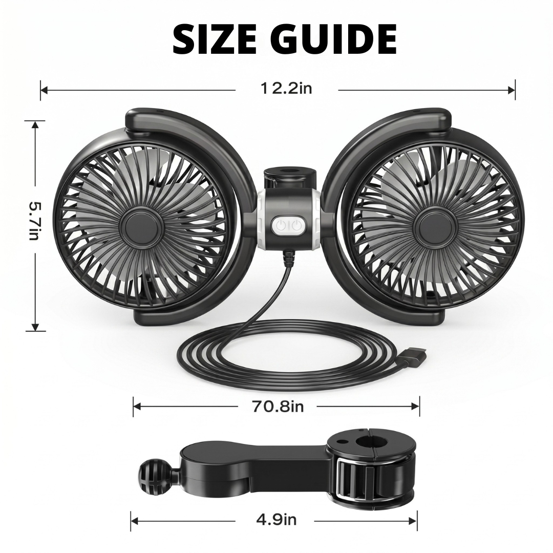 NEW Adjustable Backseat Dual Cooling Fans (Compatible with USB-A plug Only)