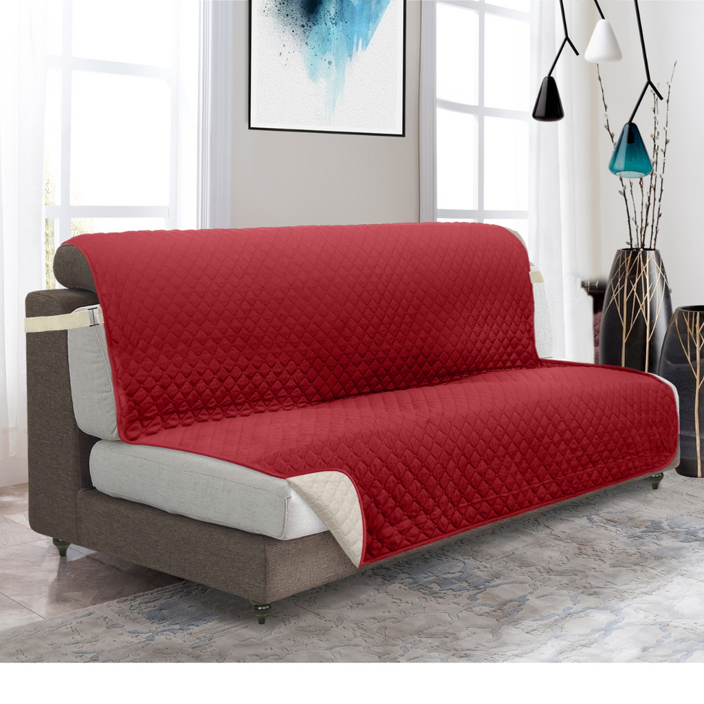 Classic Machine-Washable, Dryer-Safe Furniture Protector Couch Cover With Side Pockets & Back Straps (+2-In-1 Reversible Colors!)