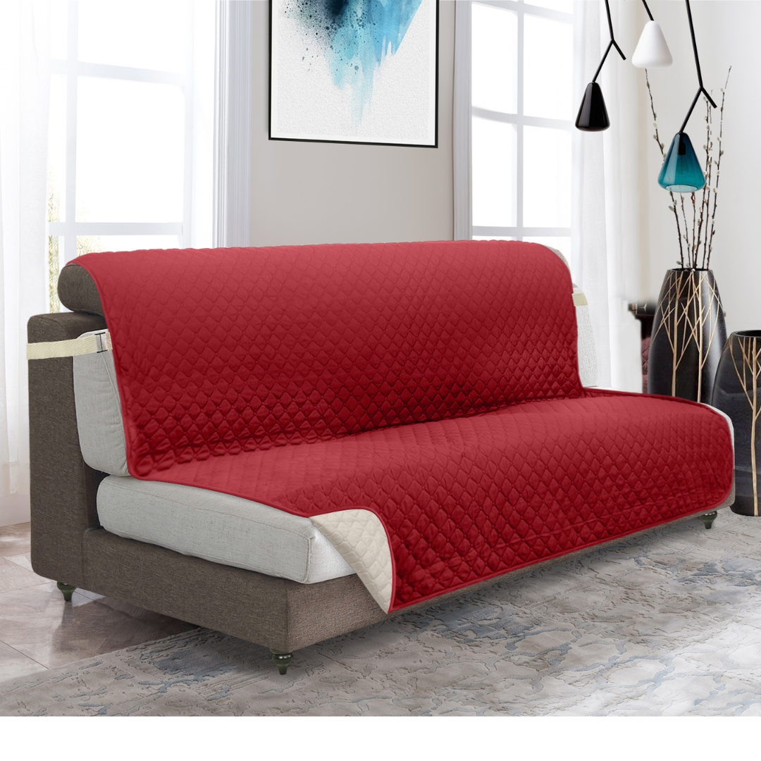 Classic Machine-Washable, Dryer-Safe Furniture Protector Couch Cover With Side Pockets & Back Straps (+2-In-1 Reversible Colors!)