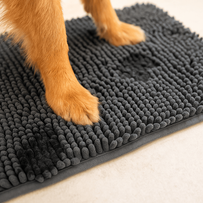 Team K9 quick dry microfiber floor mat at a doorway
