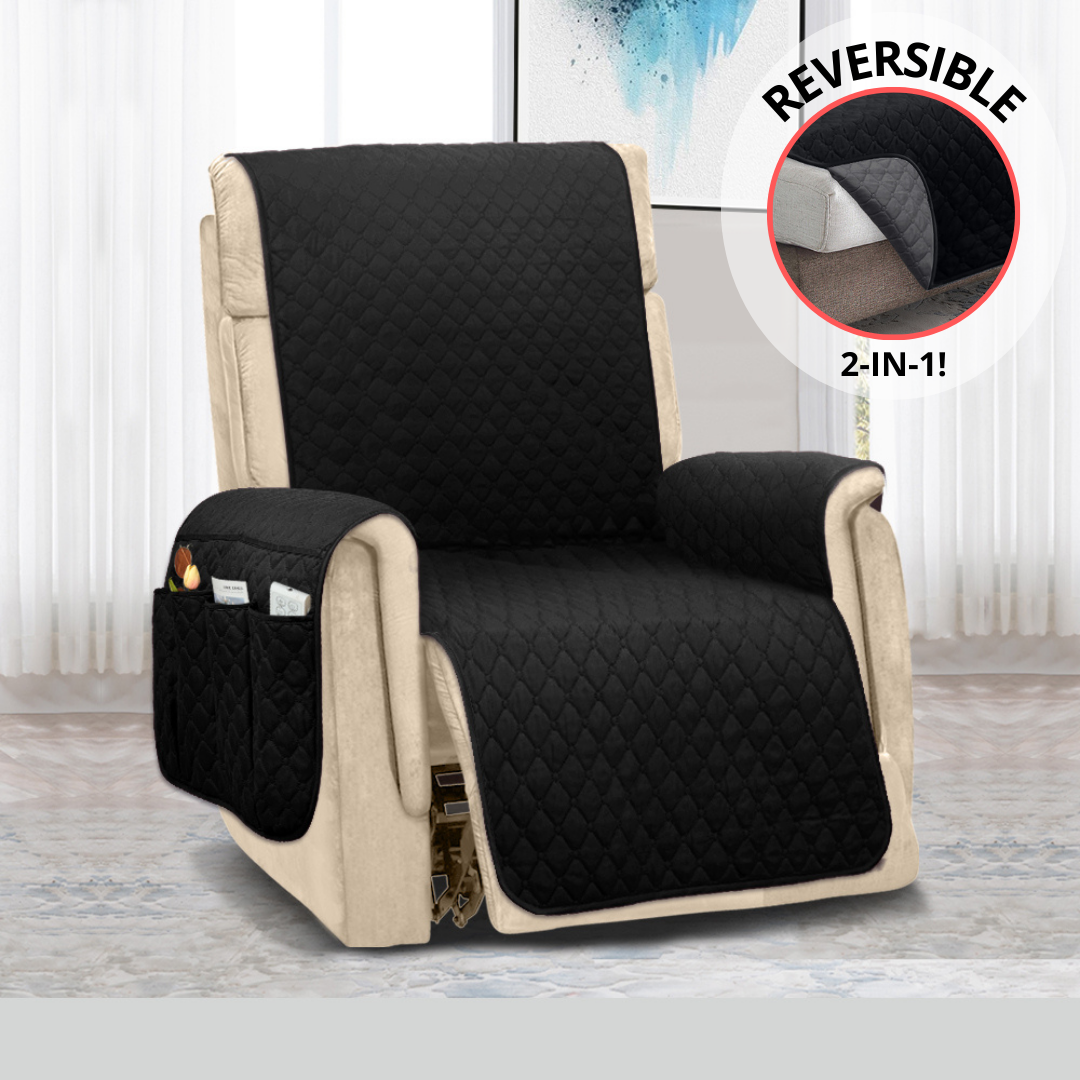 Classic Machine Washable Dryer Safe Furniture Protector Couch Cover With Side Pockets Back Straps 2 In 1 Reversible Colors