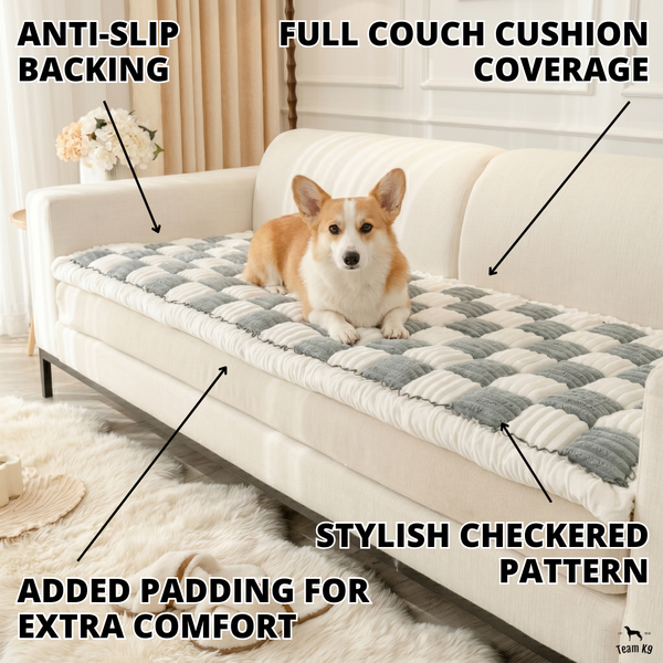 NEW 2-in-1 Furniture Protector & Dog Bed Couch Cover with Thick Orthopedic Padding, Non-Slip Grip, Scratch-Resistant Surface & Machine-Washable Fabric