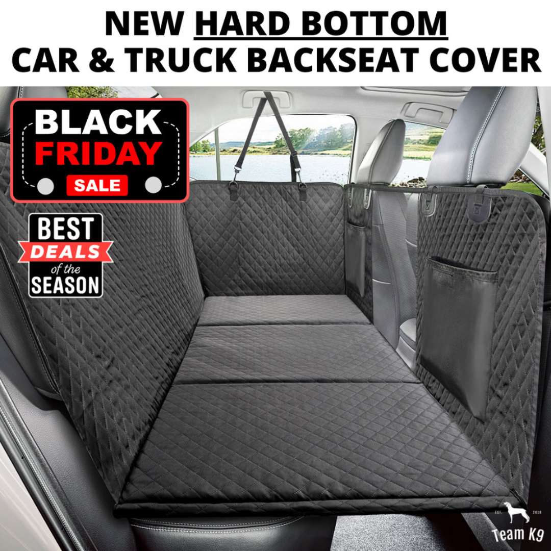 NEW Waterproof Hard Bottom Car & Truck Seat Foldable Hammock Cover With Storage Pockets, Side Flaps, Headrest Straps, Seat Anchors, & Mesh Window (+FREE SAFETY BELT!)