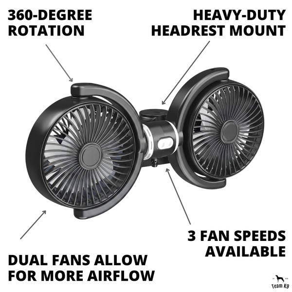 NEW Adjustable Backseat Dual Cooling Fans (Compatible with USB-A plug Only)