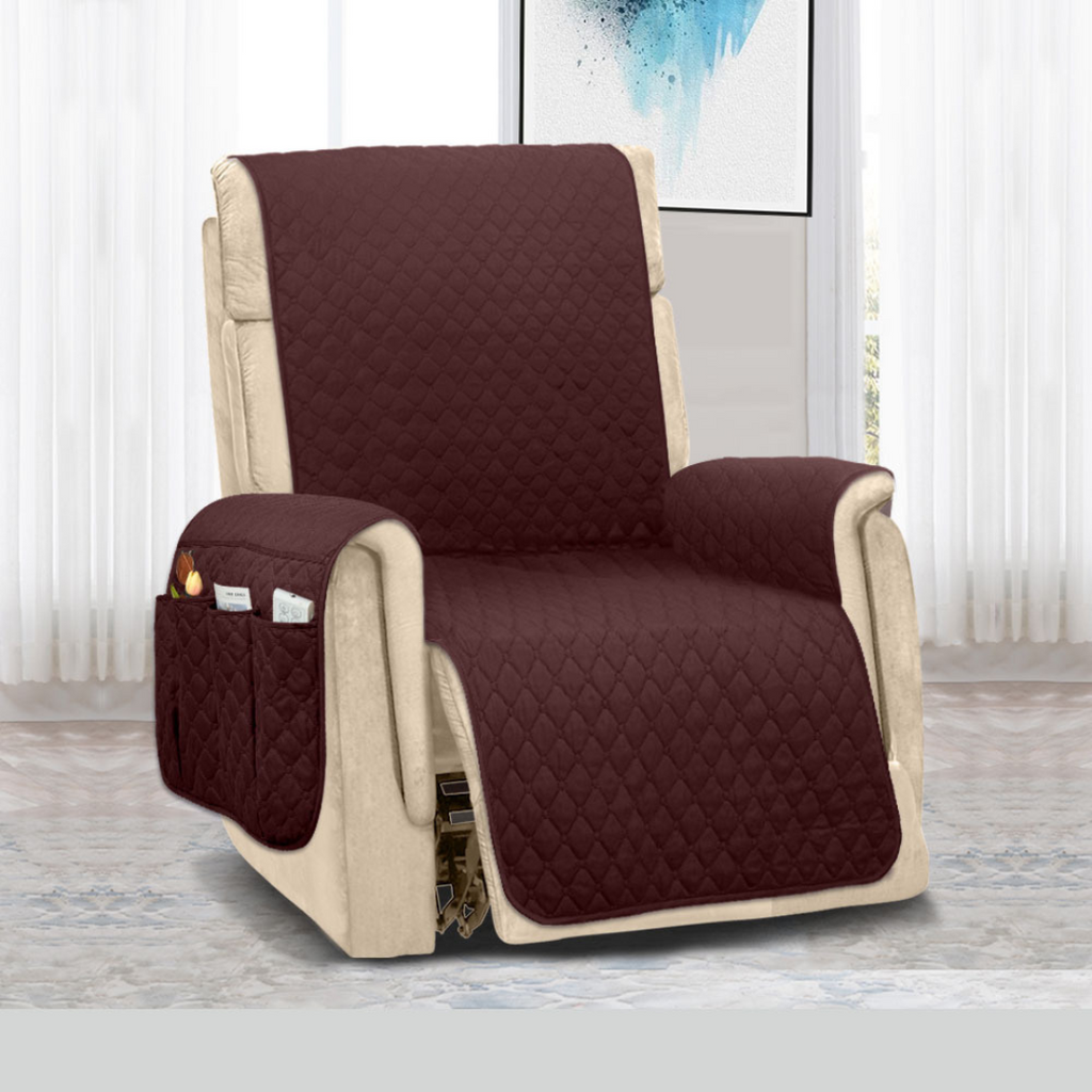 Classic Machine-Washable, Dryer-Safe Furniture Protector Couch Cover With Side Pockets & Back Straps (+2-In-1 Reversible Colors!)
