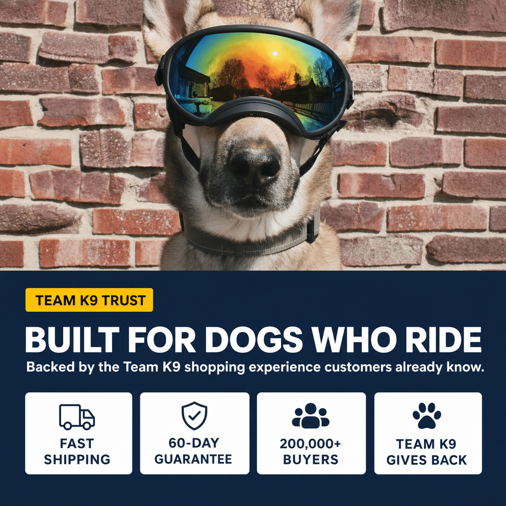Team K9 Dog Goggles - Team K9 trust badges and shopping reassurance