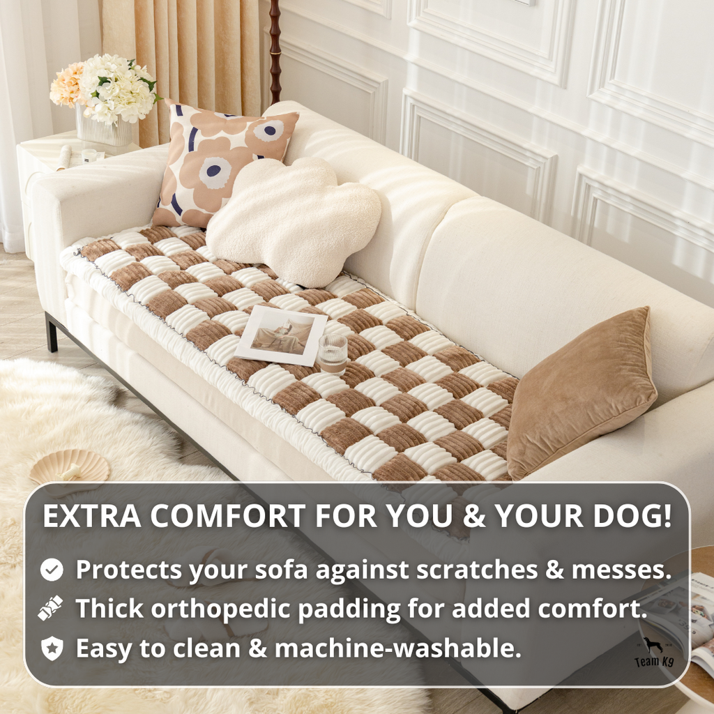 NEW 2-in-1 Furniture Protector & Dog Bed Couch Cover with Thick Orthopedic Padding, Non-Slip Grip, Scratch-Resistant Surface & Machine-Washable Fabric