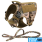 Classic Heavy-Duty Tactical No-Pull Team K9™ Dog Harness With Front & Back D-Rings, Quick-Release Metal-Buckles, Hook & Loop Panels, & Top Handle