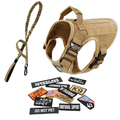 NEW Upgraded Tactical No-Pull Team K9™ Dog Harness with 4 Quick-Release Metal Buckles, Reinforced Front & Back V-Rings, Hook & Loop Panels, Adjustable Straps, Reflective Strips, & Top Handle
