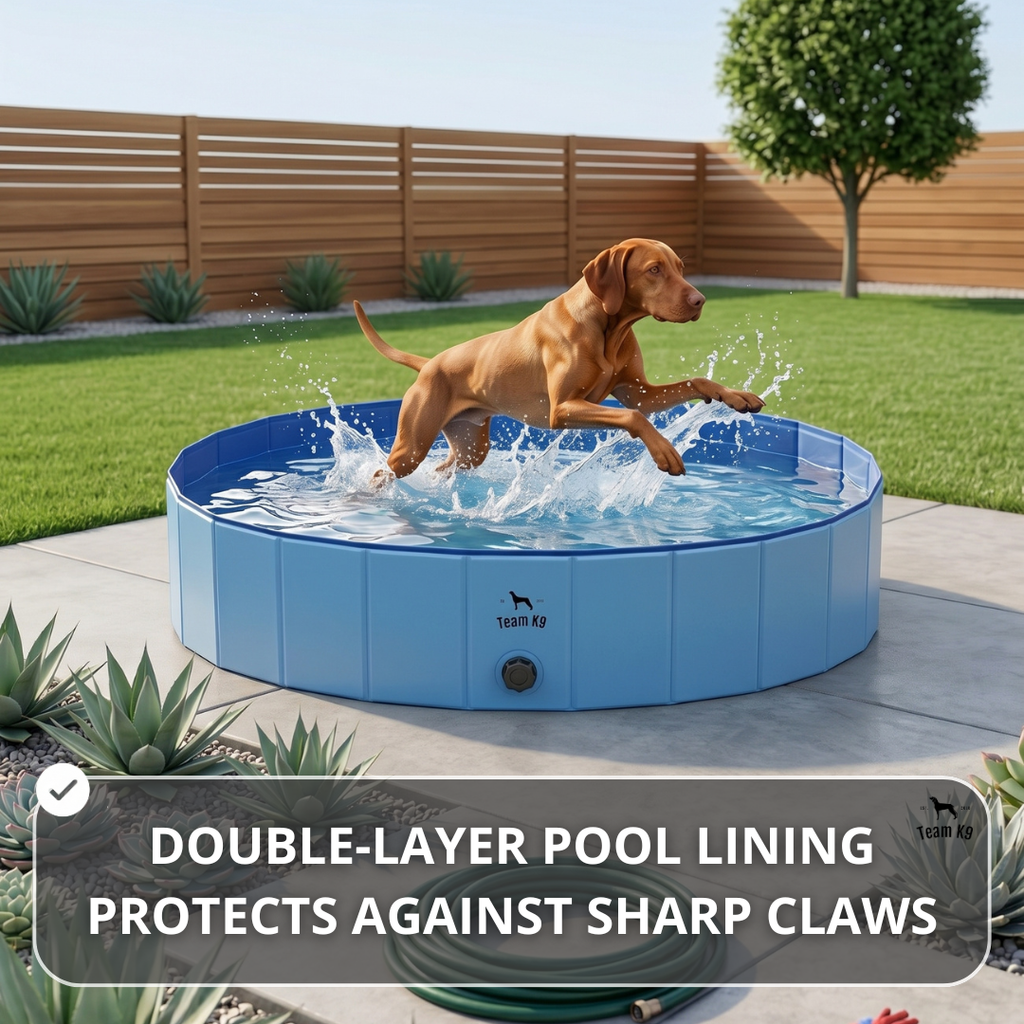 NEW Pop-Up Foldable Outdoor Dog Bath & Swimming Pool With Side Drain (Aqua Blue)