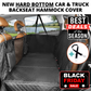 NEW Waterproof Hard Bottom Car & Truck Seat Foldable Hammock Cover With Storage Pockets, Side Flaps, Headrest Straps, Seat Anchors, & Mesh Window (+FREE SAFETY BELT!)