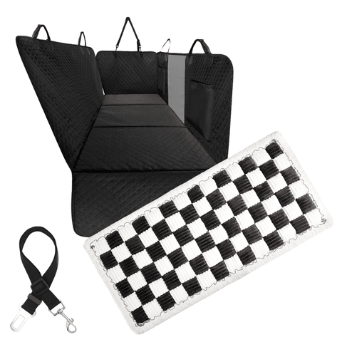 Backseat Cover + FREE Safety Belt + Plush Backseat Dog Bed
