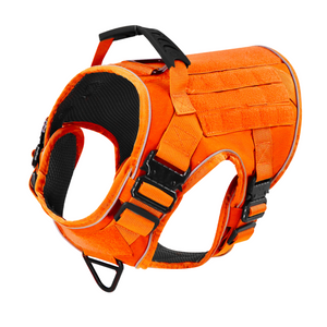 NEW Upgraded Tactical No-Pull Team K9™ Dog Harness with 4 Quick-Release Metal Buckles, Reinforced Front & Back D-Rings, Hook & Loop Panels, Adjustable Straps, Reflective Strips, & Top Handle