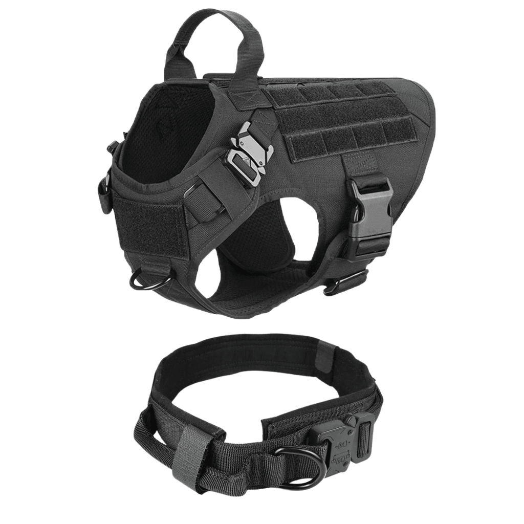Classic Heavy-Duty Tactical No-Pull Team K9™ Dog Harness With Front & Back D-Rings, Quick-Release Metal-Buckles, Hook & Loop