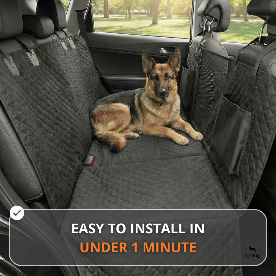 NEW Waterproof Hard Bottom Car & Truck Seat Foldable Hammock Cover With Storage Pockets, Side Flaps, Headrest Straps, Seat Anchors, & Mesh Window (+FREE SAFETY BELT!)