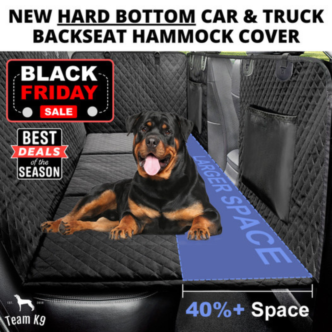 NEW Waterproof Hard Bottom Car & Truck Seat Foldable Hammock Cover With Storage Pockets, Side Flaps, Headrest Straps, Seat Anchors, & Mesh Window (+FREE SAFETY BELT!)