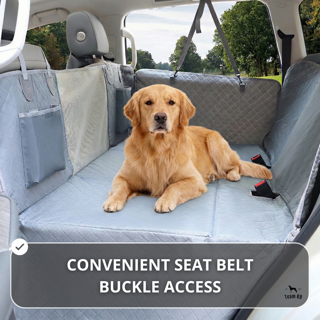 NEW Waterproof Hard Bottom Car & Truck Seat Foldable Hammock Cover With Storage Pockets, Side Flaps, Headrest Straps, Seat Anchors, & Mesh Window (+FREE SAFETY BELT!)