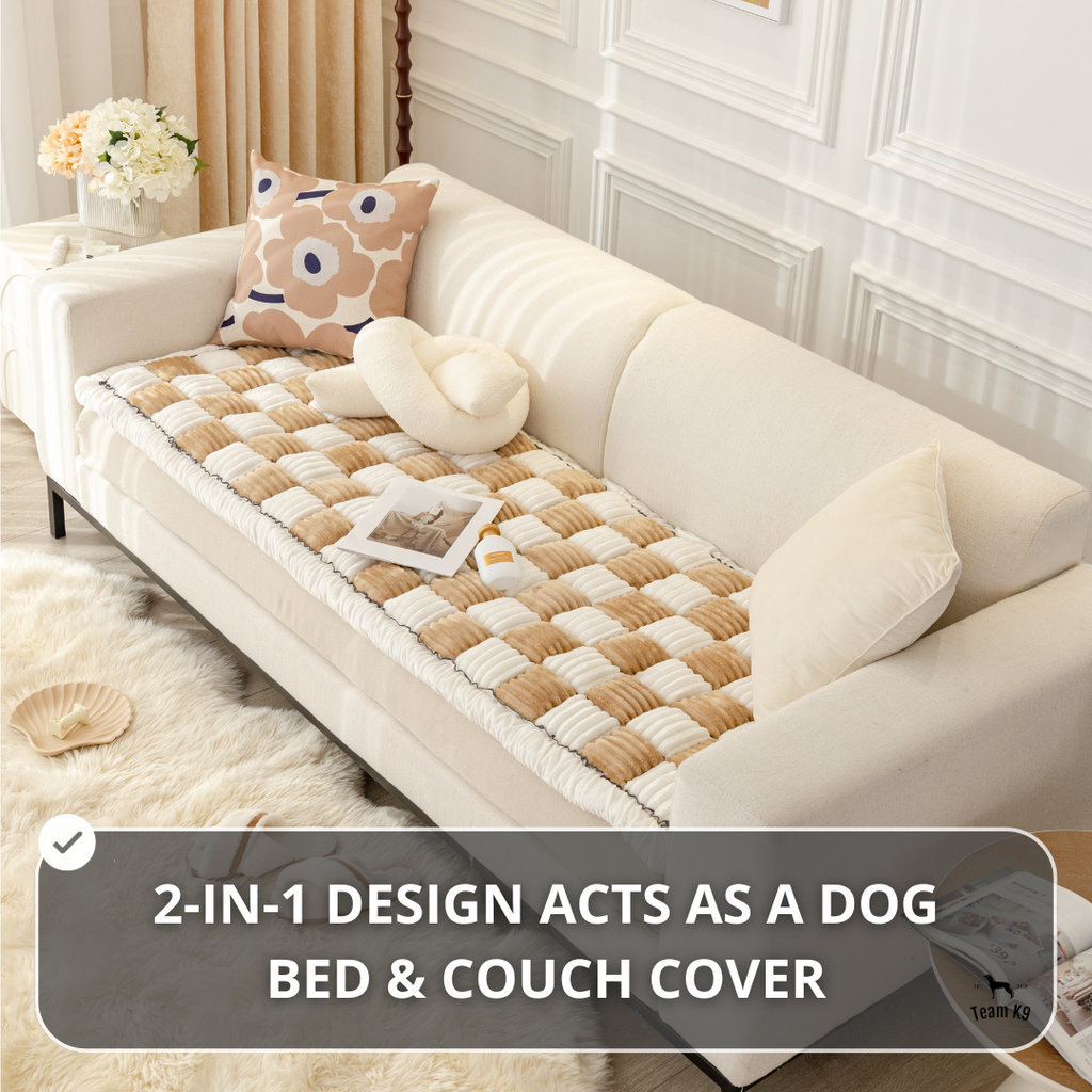 NEW 2-in-1 Furniture Protector & Dog Bed Couch Cover with Thick Orthopedic Padding, Non-Slip Grip, Scratch-Resistant Surface & Machine-Washable Fabric
