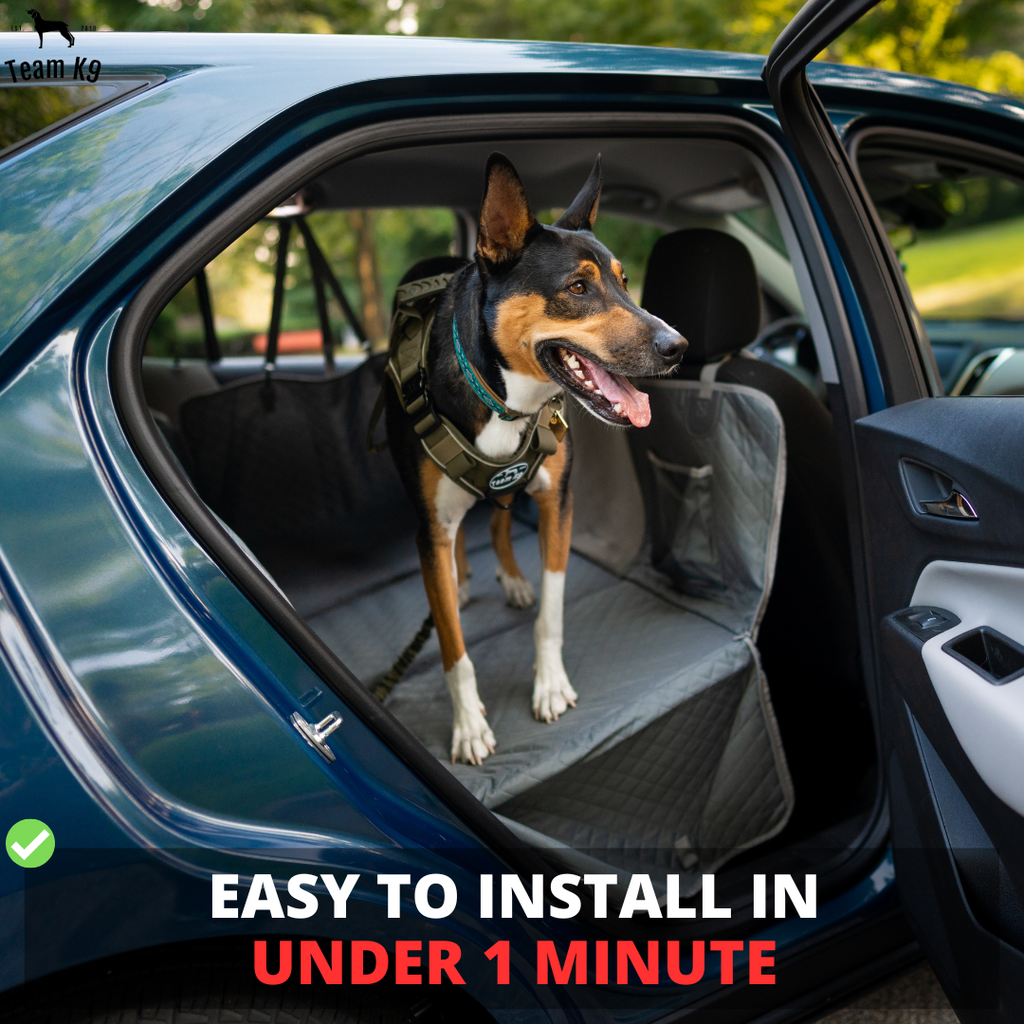 NEW Waterproof Hard Bottom Car & Truck Seat Foldable Hammock Cover With Storage Pockets, Side Flaps, Headrest Straps, Seat Anchors, & Mesh Window (+FREE SAFETY BELT!)
