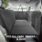 NEW Waterproof Hard Bottom Car & Truck Seat Foldable Hammock Cover With Storage Pockets, Side Flaps, Headrest Straps, Seat Anchors, & Mesh Window (+FREE SAFETY BELT!)
