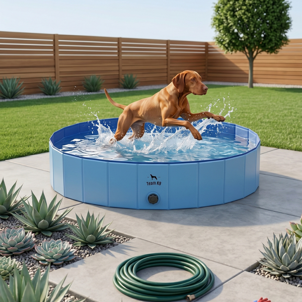 NEW Pop-Up Foldable Outdoor Dog Bath & Swimming Pool With Side Drain (Aqua Blue)