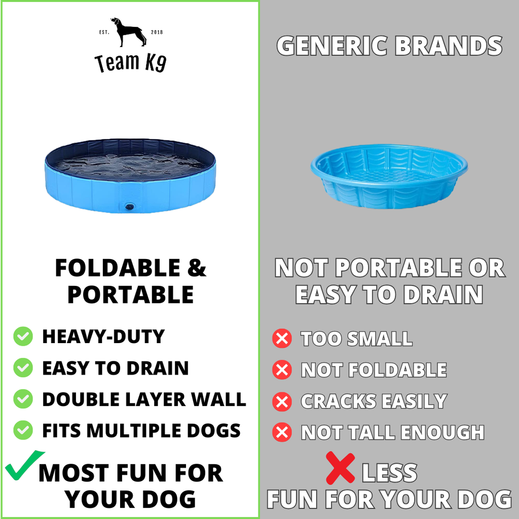 NEW Pop-Up Foldable Outdoor Dog Bath & Swimming Pool With Side Drain (Aqua Blue)