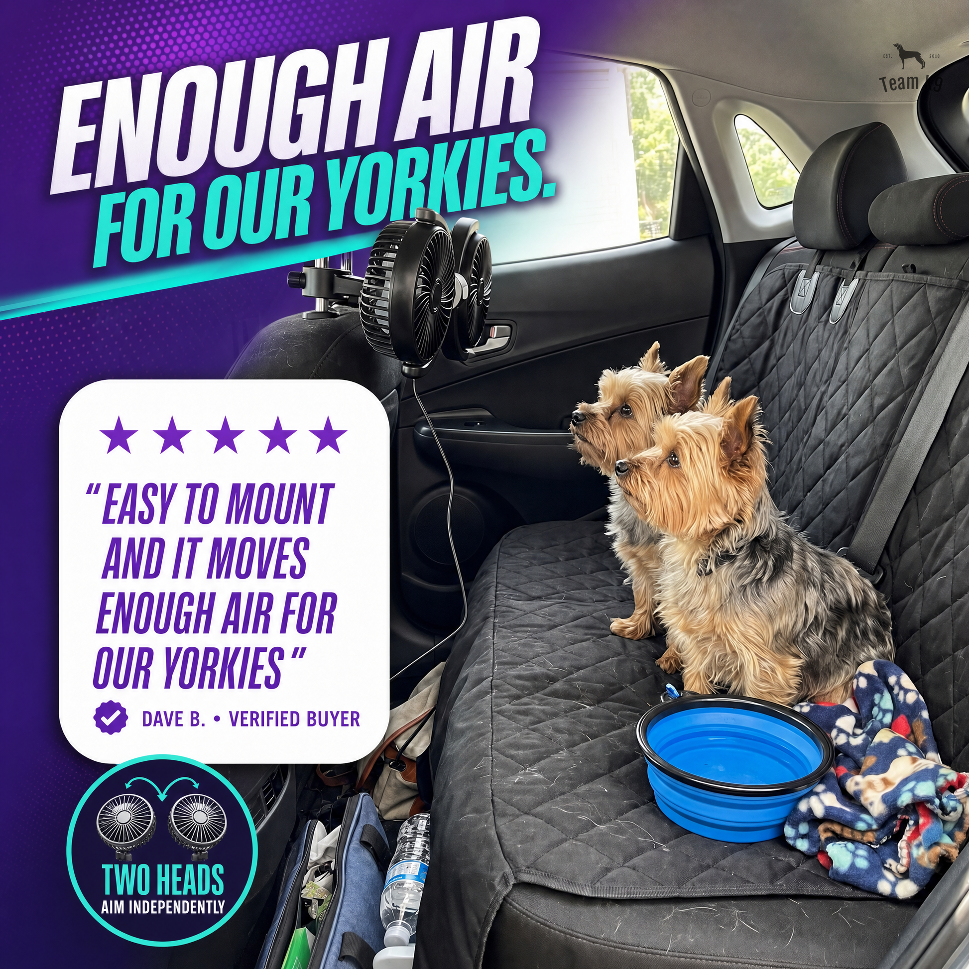 TK9 Swipe Story tk9-pdp-swipe-story-20260716 | dual-headrest-cooling-fans-usb-a | 08 | Yorkies customer review