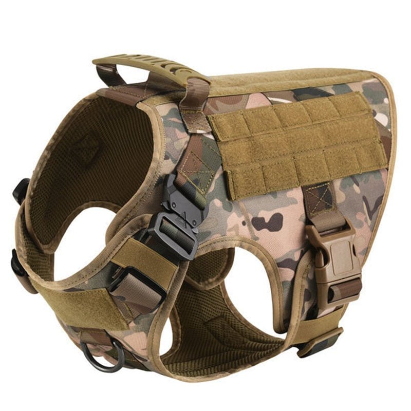 Classic Heavy-Duty Tactical No-Pull Team K9™ Dog Harness With Front & Back D-Rings, Quick-Release Metal-Buckles, Hook & Loop