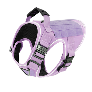 NEW Upgraded Tactical No-Pull Team K9™ Dog Harness with 4 Quick-Release Metal Buckles, Reinforced Front & Back V-Rings, Hook & Loop Panels, Adjustable Straps, Reflective Strips, & Top Handle