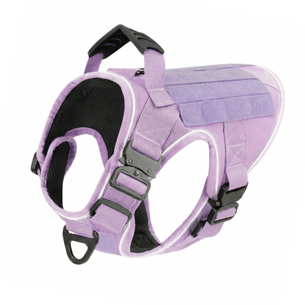 NEW Upgraded Tactical No-Pull Team K9™ Dog Harness with 4 Quick-Release Metal Buckles, Reinforced Front & Back V-Rings, Hook & Loop Panels, Adjustable Straps, Reflective Strips, & Top Handle