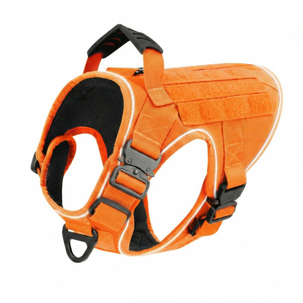 NEW Extra-Small Upgraded Tactical No-Pull Team K9™ Dog Harness with 4 Quick-Release Metal Buckles, Reinforced Front & Back V-Rings, Hook & Loop Panels, Adjustable Straps, Reflective Strips, & Top Handle (Fits Dogs 15 - 25 LBS.)