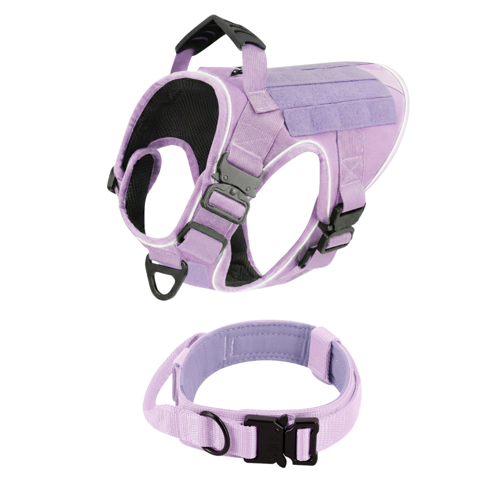 NEW Upgraded Tactical No-Pull Team K9™ Dog Harness with 4 Quick-Release Metal Buckles, Reinforced Front & Back V-Rings, Hook & Loop Panels, Adjustable Straps, Reflective Strips, & Top Handle