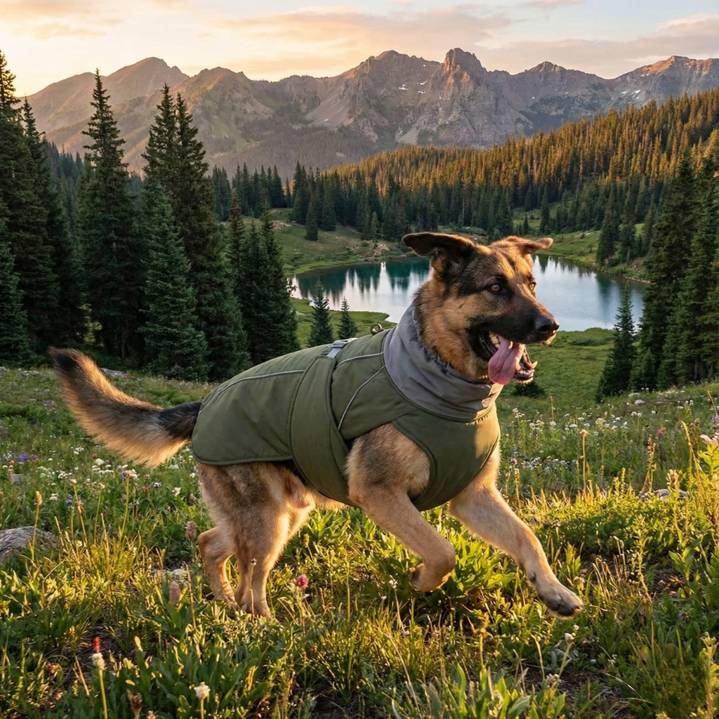 NEW Water-Resistant Dog Winter Coat With Reflective Strips, Adjustable Elastic Tighteners, & Safety Buckles