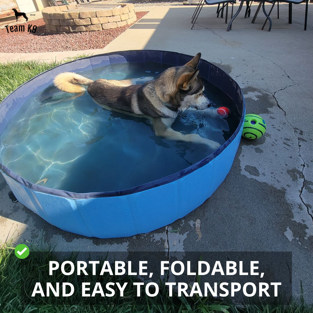 NEW Pop-Up Foldable Outdoor Dog Bath & Swimming Pool With Side Drain (Aqua Blue)